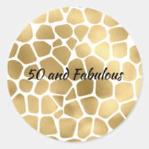 50 e Fabulosas Girafa Dourada Impressão Abstrata