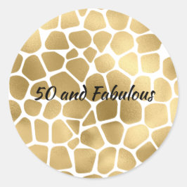 Adesivo 50 e Fabulosas Girafa Dourada Impressão Abstrata