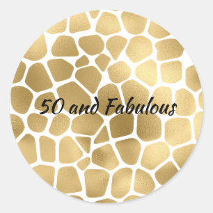 Adesivo 50 e Fabulosas Girafa Dourada Impressão Abstrata