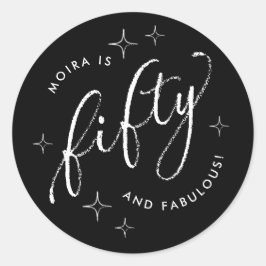 Adesivo 50 e Fabuloso 50º aniversário de preto moderno