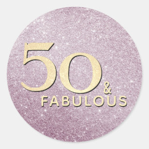 Adesivo 50 e Fabuloso 50º Aniversário do Prata Dourado B
