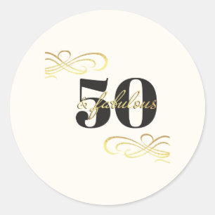 Adesivo 50 e Fabuloso Aniversário de 50 anos