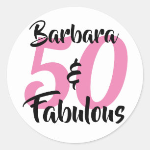 Adesivo 50 e Fabuloso Aniversário Personalizado
