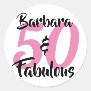 Adesivo 50 e Fabuloso Aniversário Personalizado