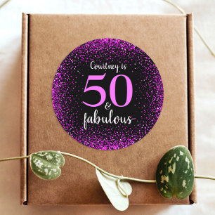 Adesivo 50 e fabuloso chic rosa-quente e preto personaliza