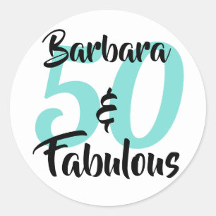 Adesivo 50 e Fabuloso Festa de Aniversário Personalizada