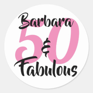 Adesivo 50 e Fabuloso Festa de Aniversário Personalizada