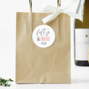 Adesivo 50 e Fabuloso Rótulo Personalizado para Aniversári