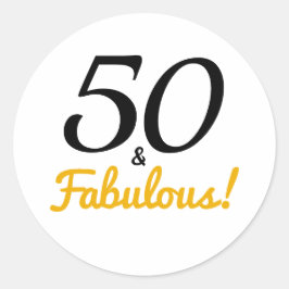 Adesivo 50 e Fabuloso | Tipografia 50.o Aniversário