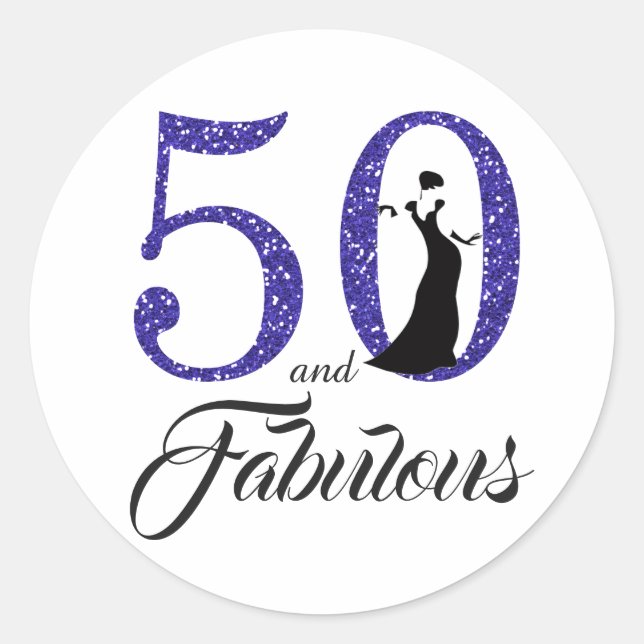 Adesivo 50 e Fabuloso | Tipografia 50.o Aniversário (Frente)