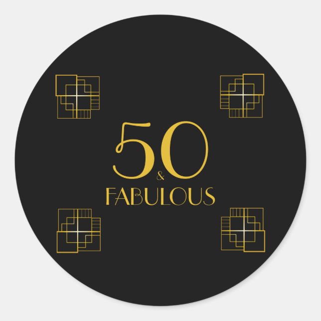 Adesivo 50 e Fabuloso | Tipografia 50.o Aniversário (Frente)