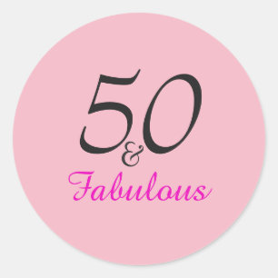 Adesivo 50 e    vinhetas de aniversário fabulosas