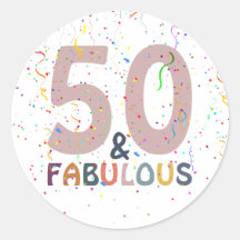 50 & Fabuloso Confete Rosa Tipografia Tendência