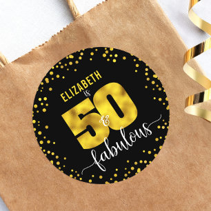 Adesivo 50 fabulosos pontos de glitter preto dourado para 