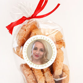 Adesivo 50 Foto Personalizada Dourada Elegante sem rosto A