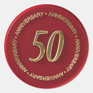 Adesivo 50.o aniversário da cera vermelha