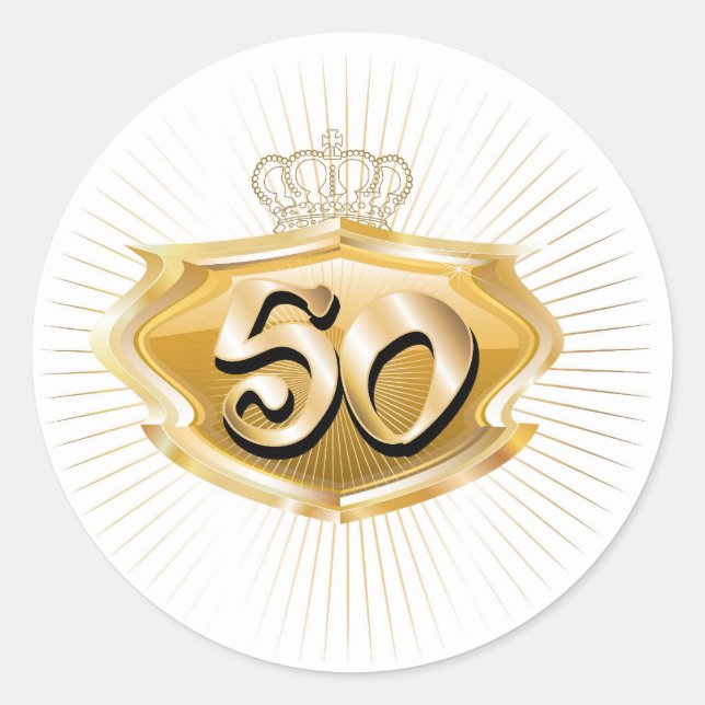 Adesivo 50.o aniversário ou aniversário (Frente)