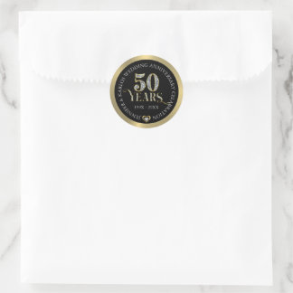 Adesivo 50.o casamento Ouro de aniversário e diamantes bra