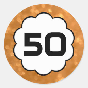 Adesivo 50 - Ouro Round Sticker