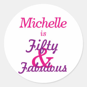 Adesivo 50 personalizados & aniversário fabuloso de   50t