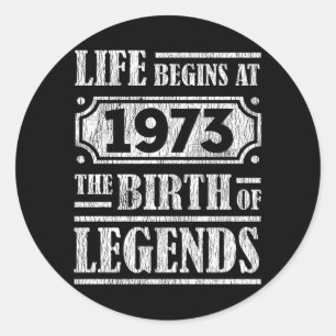 Adesivo 52 Anos De Idade 1973 Nascimento Da Legenda 52.O A