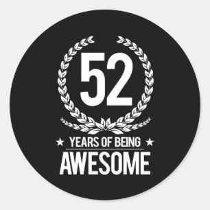 Adesivo 52nd Aniversário (52 anos de ser impressionantes)