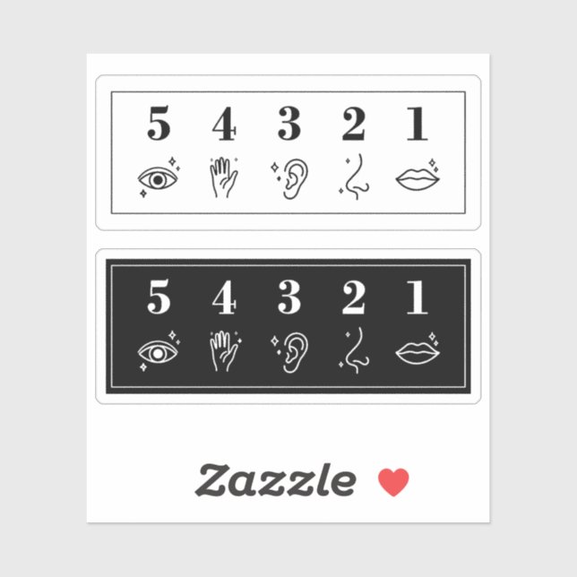 Adesivo 54321 Grounding Technique Anxiety Mental Health (Folha)