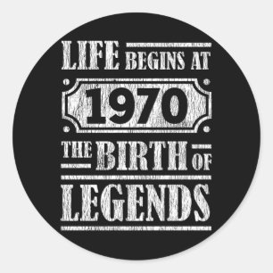 Adesivo 55 Anos De 1970 Nascimento Da Legenda 55.O Anivers