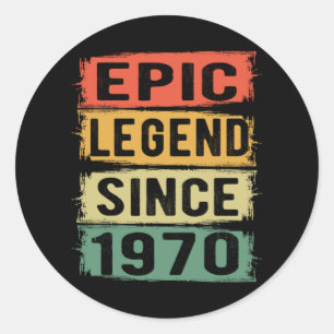 Adesivo 55 Anos De Idade Dia 1970 Legenda Epic 55º Anivers