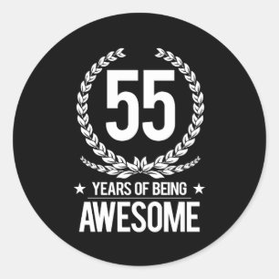 Adesivo 55th Aniversário (55 anos de ser impressionantes)