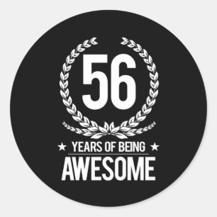 Adesivo 56th Aniversário (56 anos de ser impressionantes)