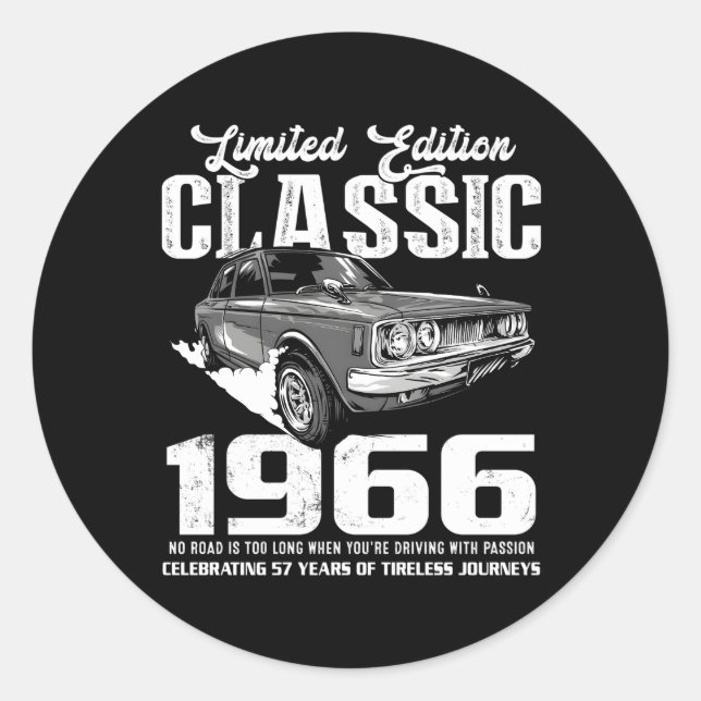 Adesivo 57º Carro Desde 1966 Para 57 (Frente)
