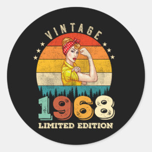 Adesivo 57 anos Idade do Dia 1968 Vintage 57º Aniversário 