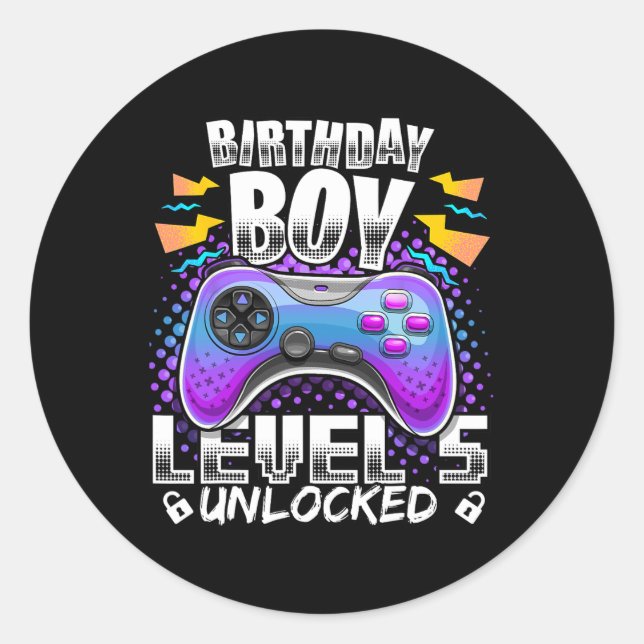 Adesivo 5 5 de jogos de vídeo desbloqueados Birthday Gamer (Frente)