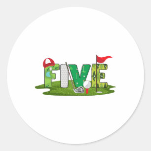 Adesivo 5 Birthday Golf Theme 5 Anos Crianças Velhas Parte