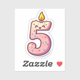 Adesivo 5 Birthday Sticker