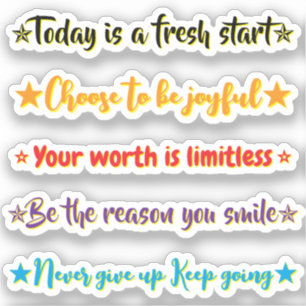 Adesivo 5 Citações Uplifting Motivacionais e Inspiradora