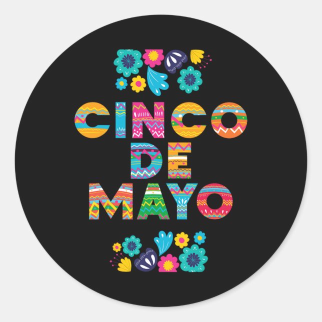 Adesivo 5 De Mayo Cinco De Mayo Sombrero Maraca (Frente)