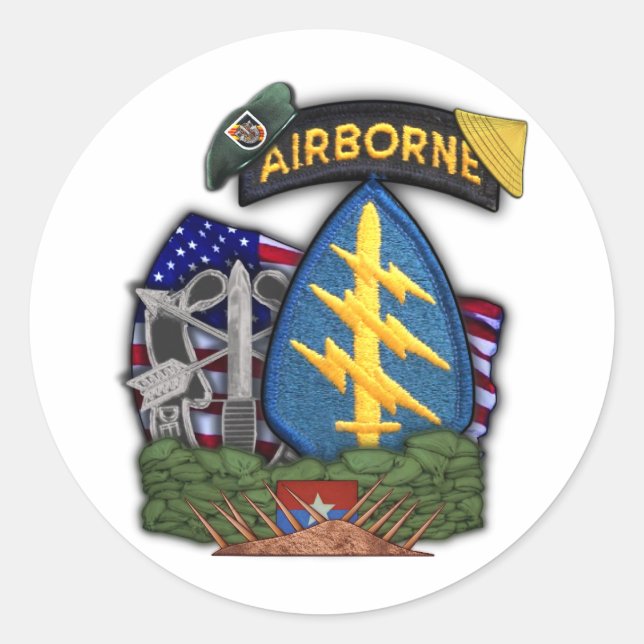 Adesivo 5 Especial força Green Berets vietnam Sticker (Frente)