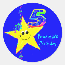 Adesivo 5 Festa de aniversário Stars Stickers