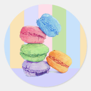 Adesivo 5 Macarons stripes Sticker