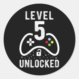 Adesivo 5 Presente de Aniversário do 5 de Jogo de Vídeo De