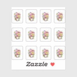 Adesivo 5 Taça de Flores