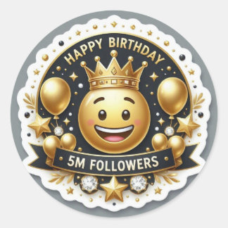 Adesivo 5M Seguidores Aniversário