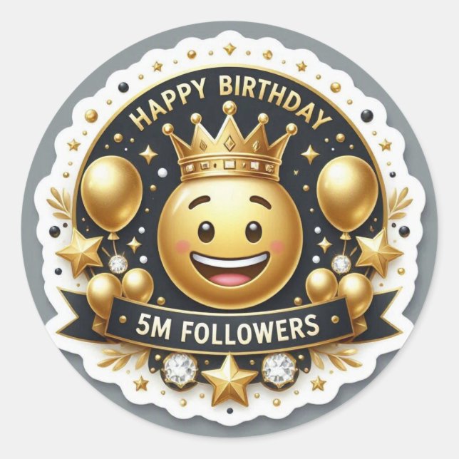 Adesivo 5M Seguidores Aniversário (Frente)