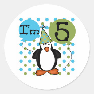Adesivo 5o Aniversário do pinguim