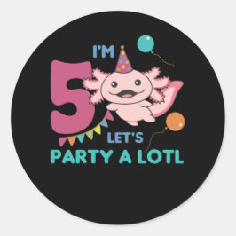 Adesivo 5th Birthday Axolotl Five Year Old Sweet Axolotls
