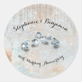 Adesivo 60º aniversário do casamento de Diamante