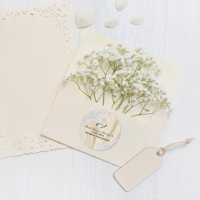 Adesivo 60º Aniversário do Casamento de Diamante Obrigado (Criador carregado)