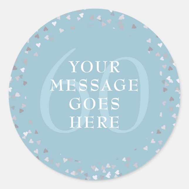 Adesivo 60º aniversário do Hearts Confetti (Frente)